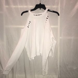 VS PINK white cold-shoulder top
